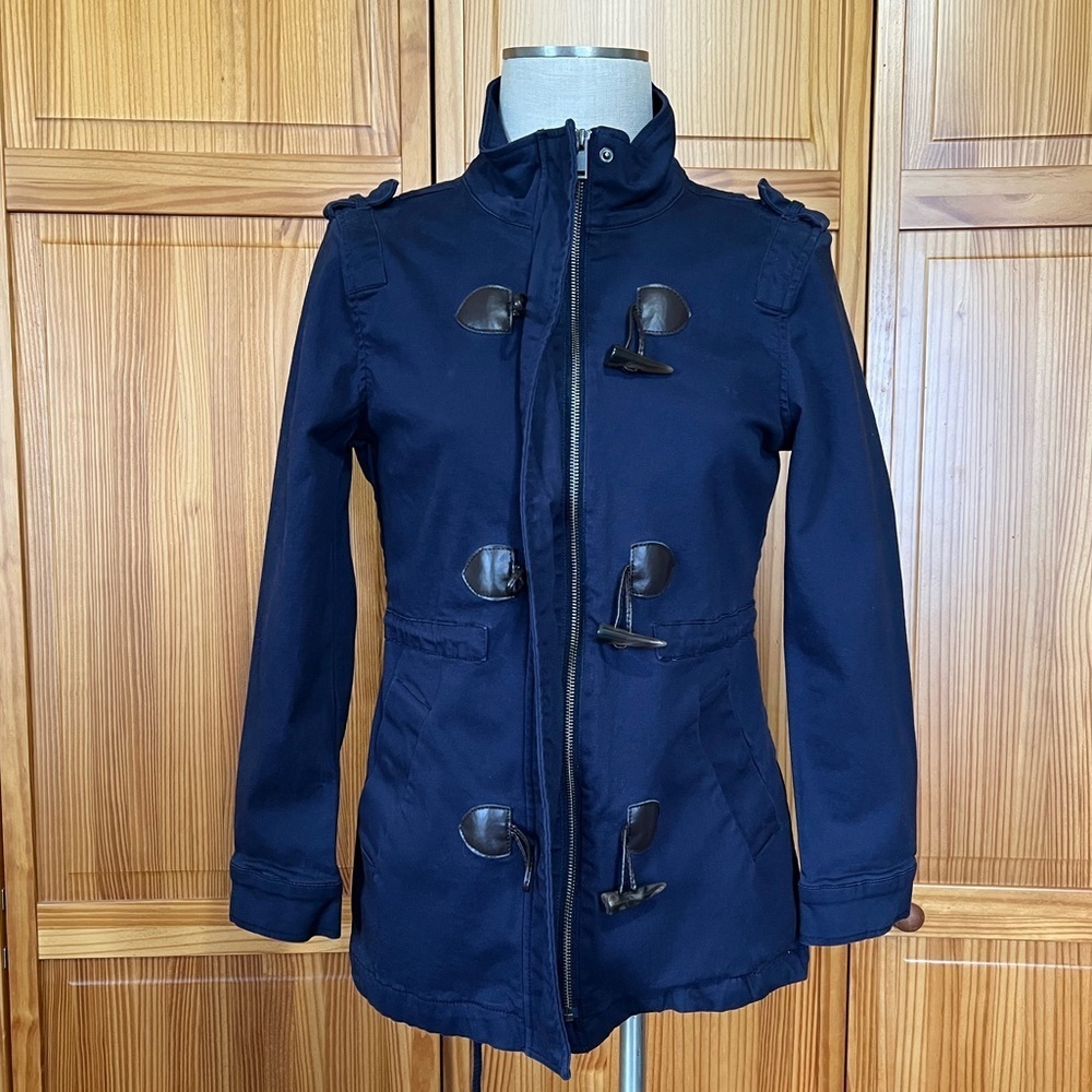 Market & Spruce Small Navy Blue Peacoat Faux Horn Buttons Cotton - Picture 4 of 11